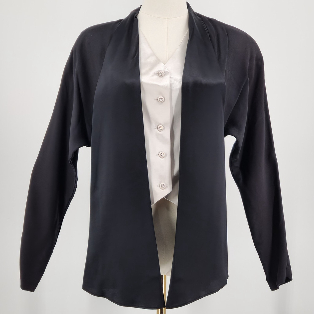 VTG 80s women's Lew Magram black/white tuxedo Blazer Elegant Luxury SZ 4 US